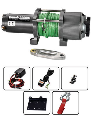 4000 lb 12V Free spooling clutch Rope Electric UTV Winch / Winches
