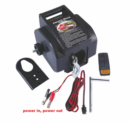 Portable 12V DC 2000 LB Line Electric Boat Winch with carrying handle