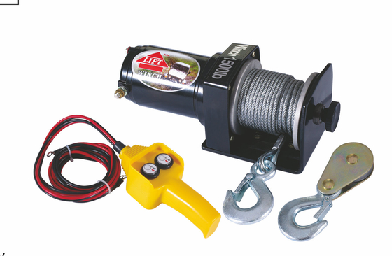 Electric 1500 LB 12V Portable UTV Winch With Pulley Block
