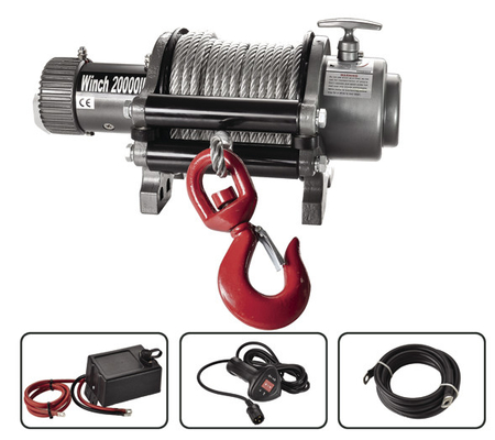 20000 lb Heavy Duty DC 12V/ 24V Electric Winch Rope winches with slinging ring gears