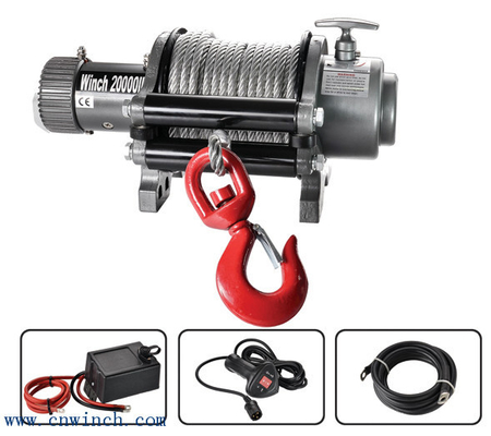 Powerful 20000 lb DC 12V/ 24V Electric Winch for trucks with heavy duty 500A solenoid